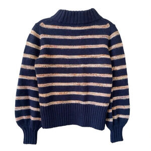 Madewell Striped Metcalf Mockneck Knit Sweater